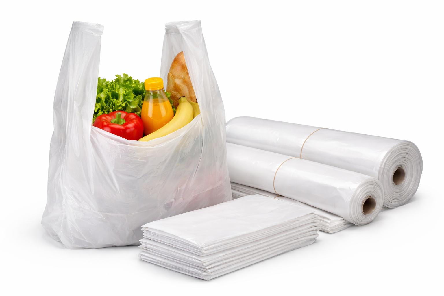 T-shirt grocery bags plastic shopping bags for retail stores supermarkets and food service checkout