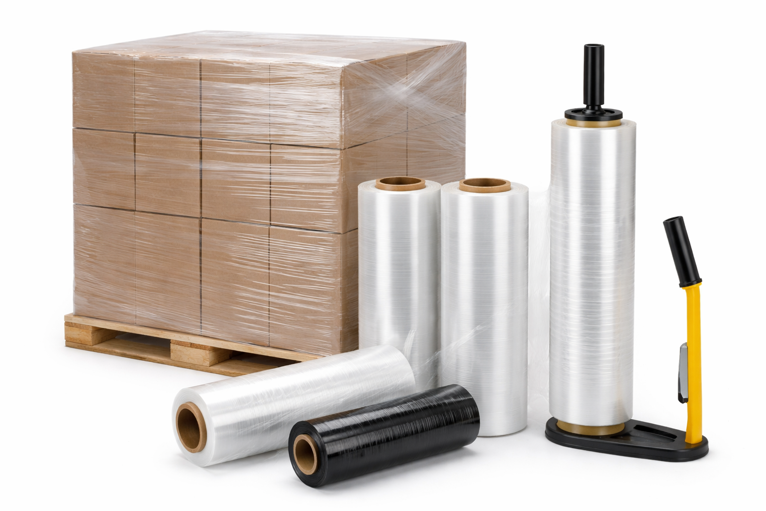"Industrial pallet wrap stretch film for food distribution warehouse shipping and logistics"