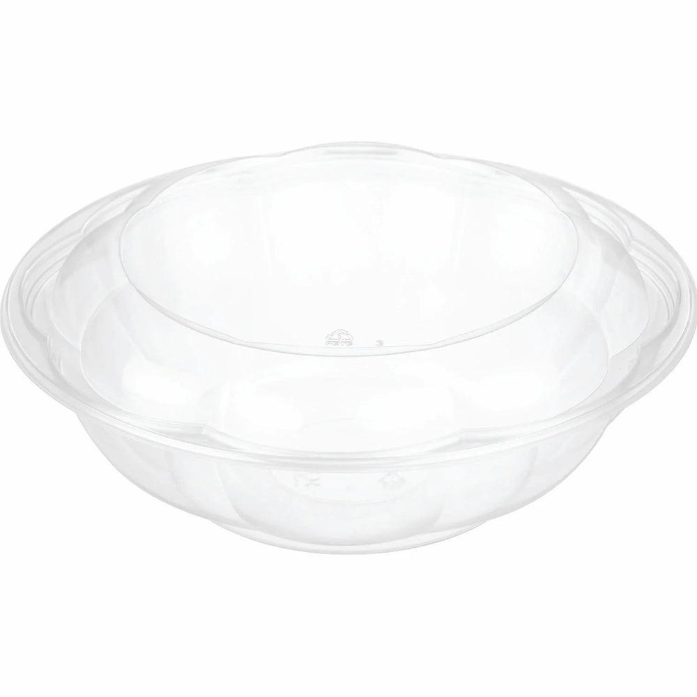 Clear plastic dome lid on a white background