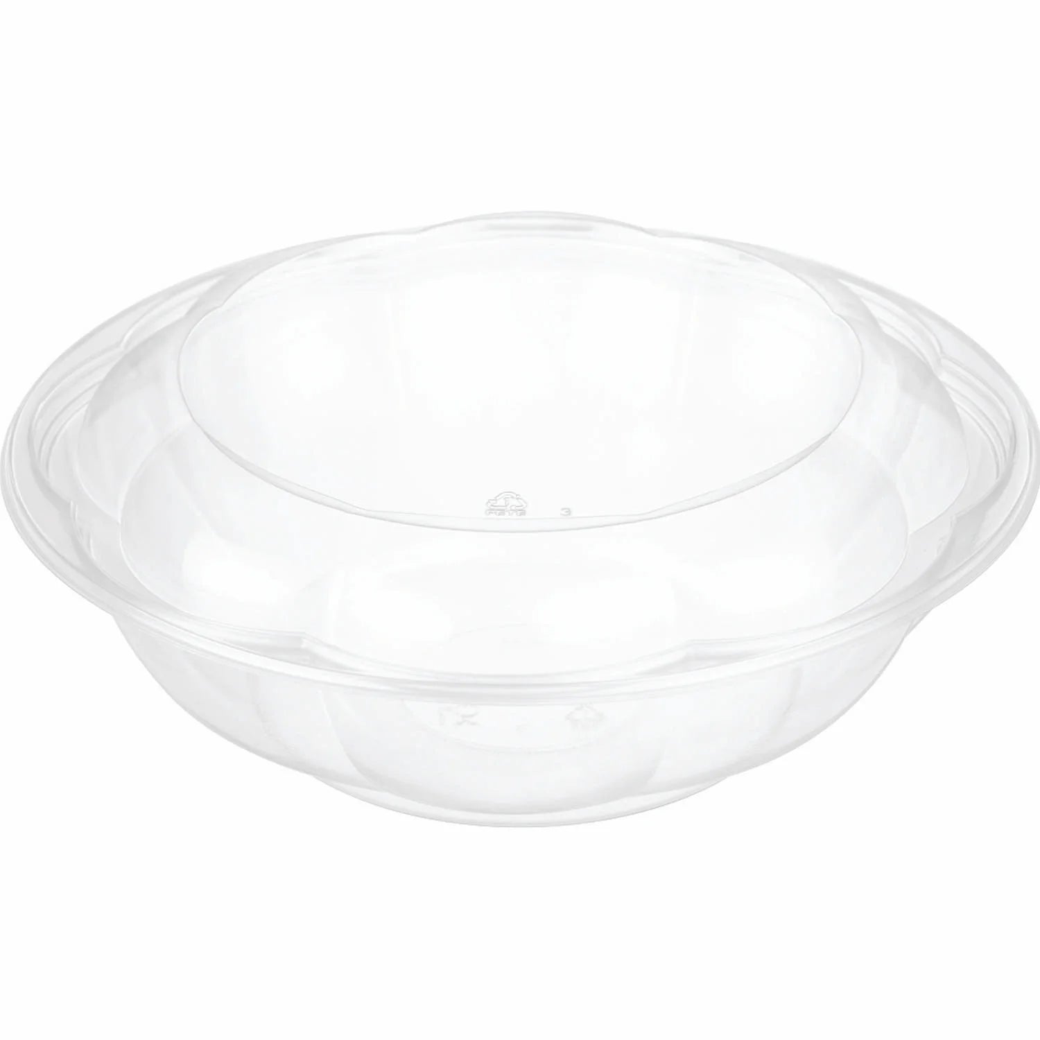Clear plastic dome lid on a white background