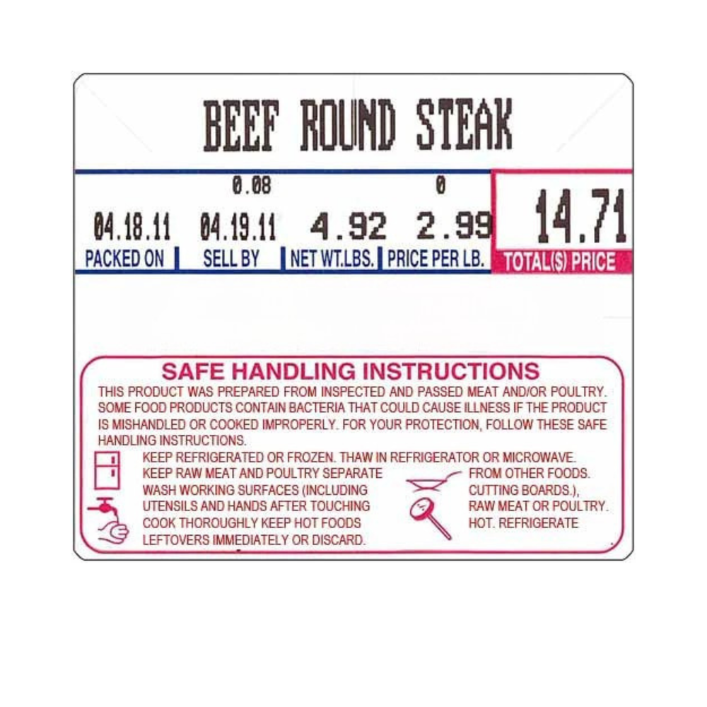 LST8030 direct thermal label printing scale labels 58mm x 50mm for meat processing and deli counter portion control