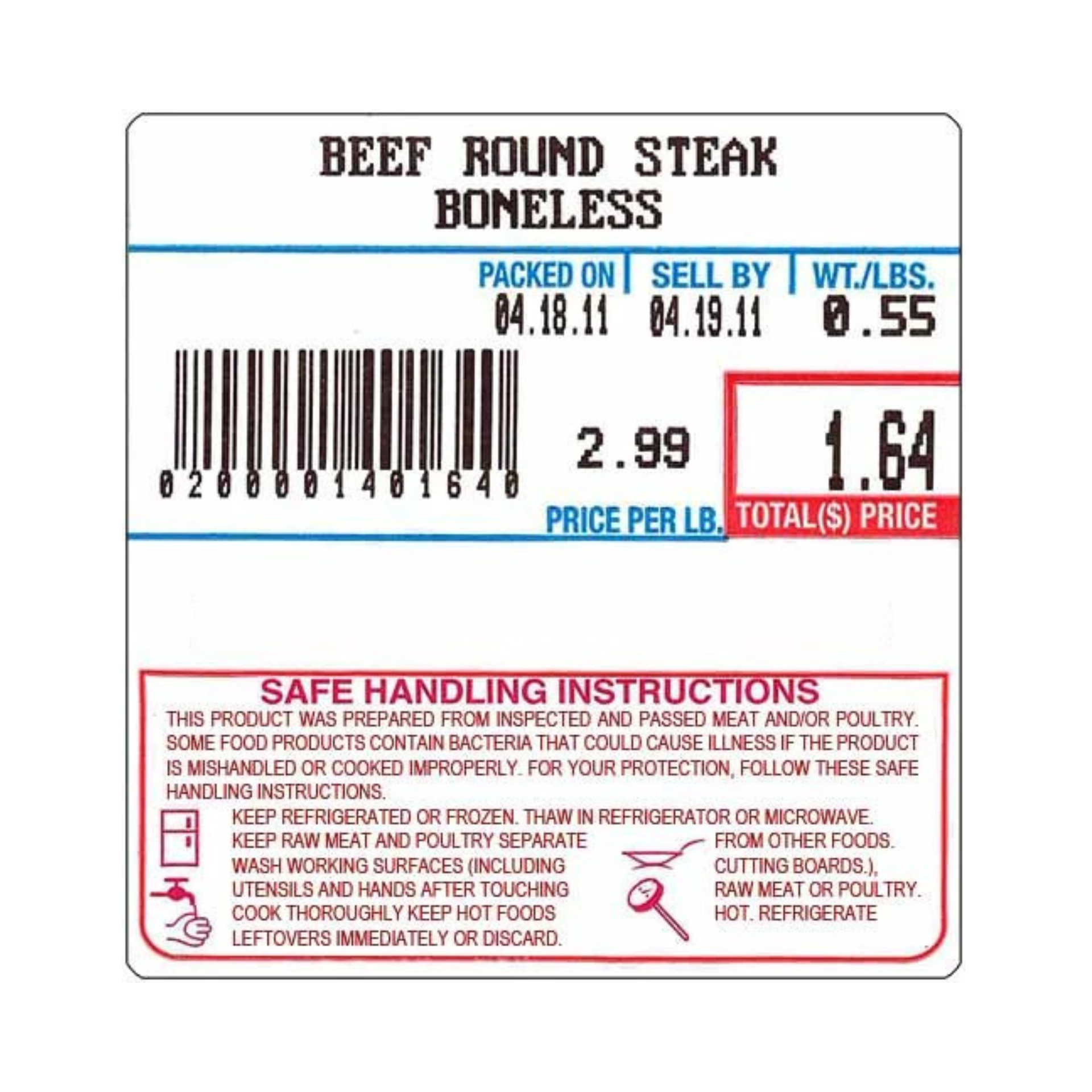 LST8040 UPC barcode label printing scale labels 58mm x 60mm for grocery store meat department and food retail