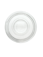 Clear glass bowl on a white background