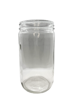 Clear glass jar on a white background