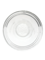 Clear glass bowl on a white background