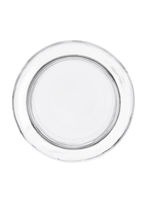 Clear glass plate on a white background