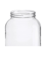Clear glass jar on a white background