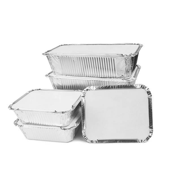 Disposable aluminum food containers catering trays for restaurants food service and prepared food operations
