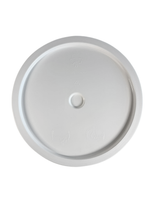 White round plastic component on a white background