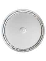 Round white object with a central indentation on a white background