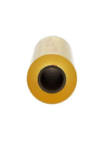 Filter cartridge with yellow and white design on a white background