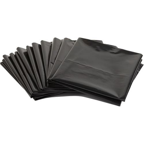Stack of black envelopes on a white background
