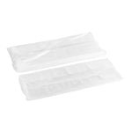 Two white rectangular plates on a white background