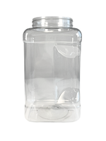 Clear plastic container with a lid on a white background
