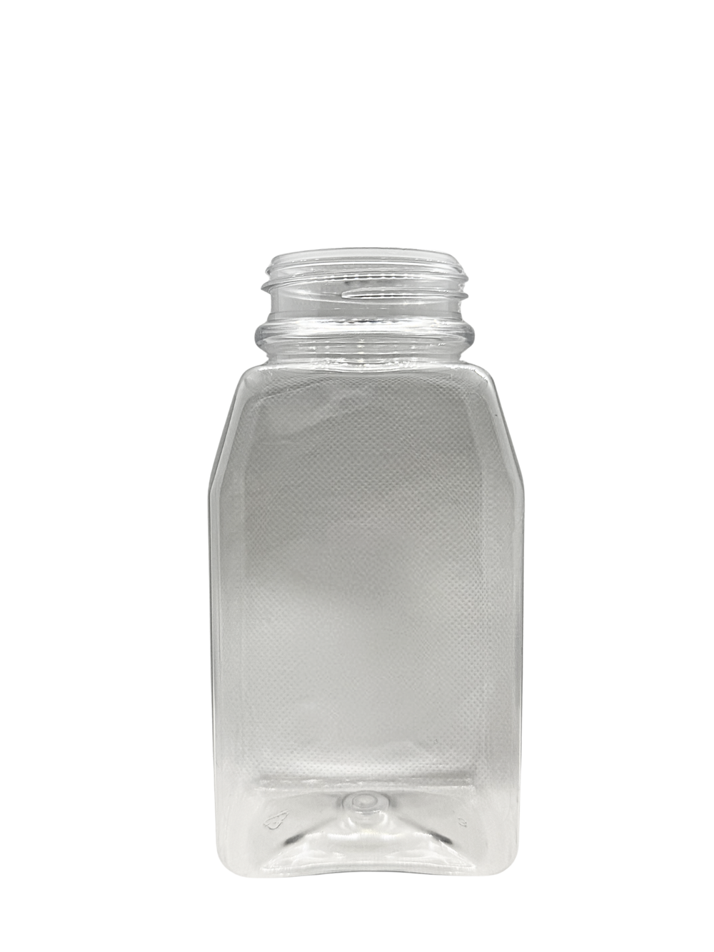 Clear plastic bottle on a white background