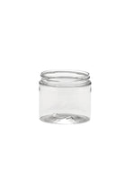 Clear glass jar on a white background