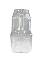 Clear plastic bottle on a white background