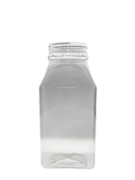 Clear plastic bottle on a white background