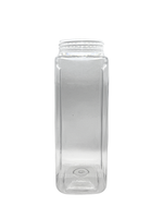 Clear glass jar with a white background