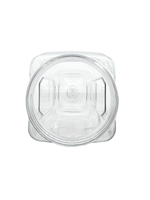 Clear plastic lid on a white background
