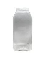 Clear glass bottle on a white background