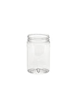 Clear glass jar on a white background
