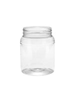 Clear glass jar on a white background