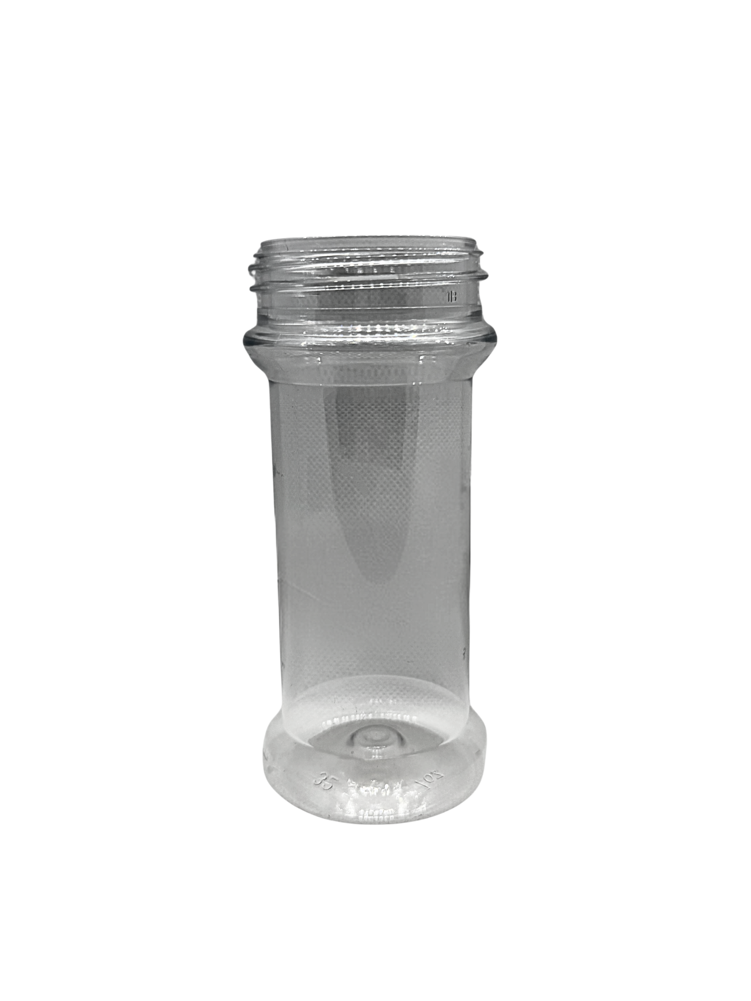 Clear plastic bottle cap on a white background