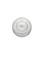 Clear plastic lid on a white background