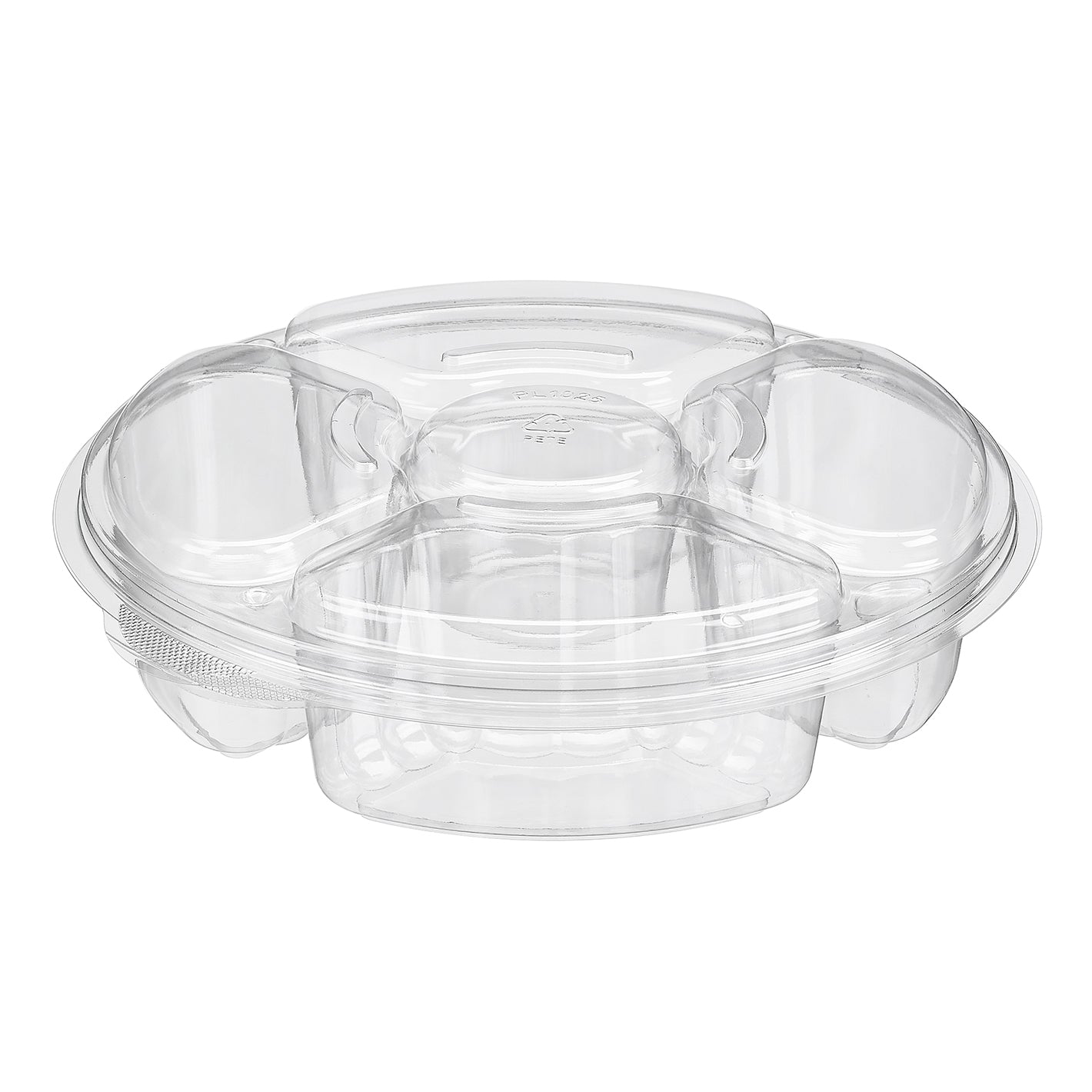 54oz Essentials 5-Compartment Clear Platter | 9x9