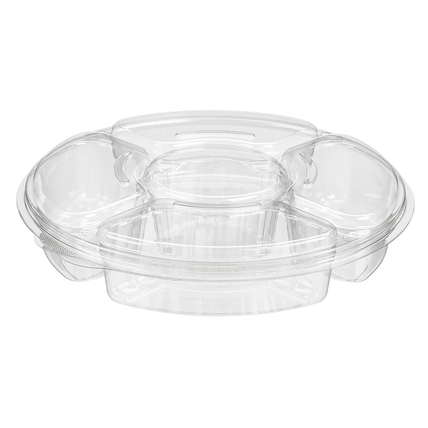 96oz Essentials 5-Compartment Clear Platter | 11.8x11.8