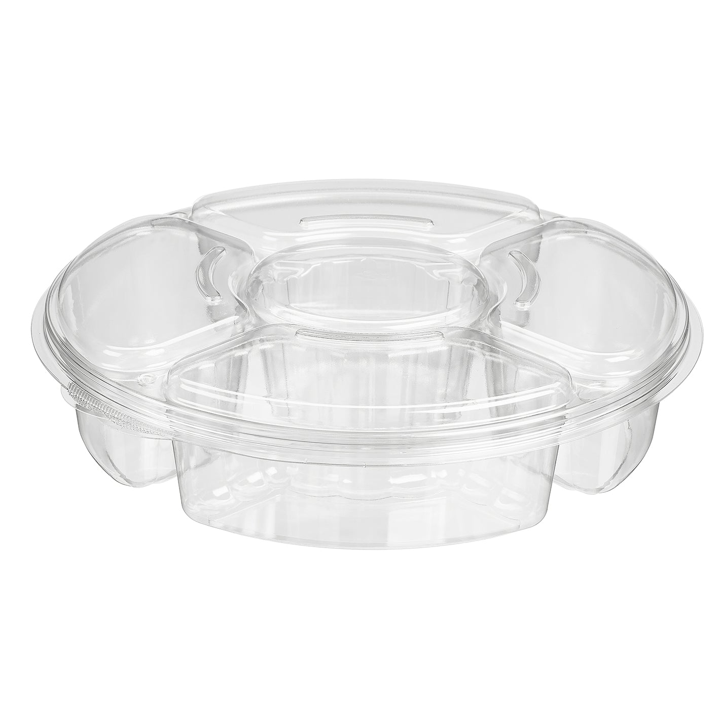 115oz Essentials 5-Compartment Clear Platter | 11.8x11.8
