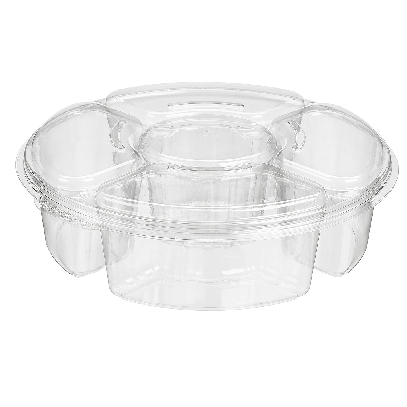 142oz Essentials 5-Compartment Clear Platter | 11.8x11.8