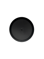 Black round object on a white background
