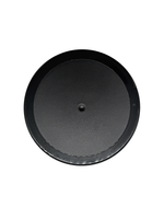 Black round object on a white background