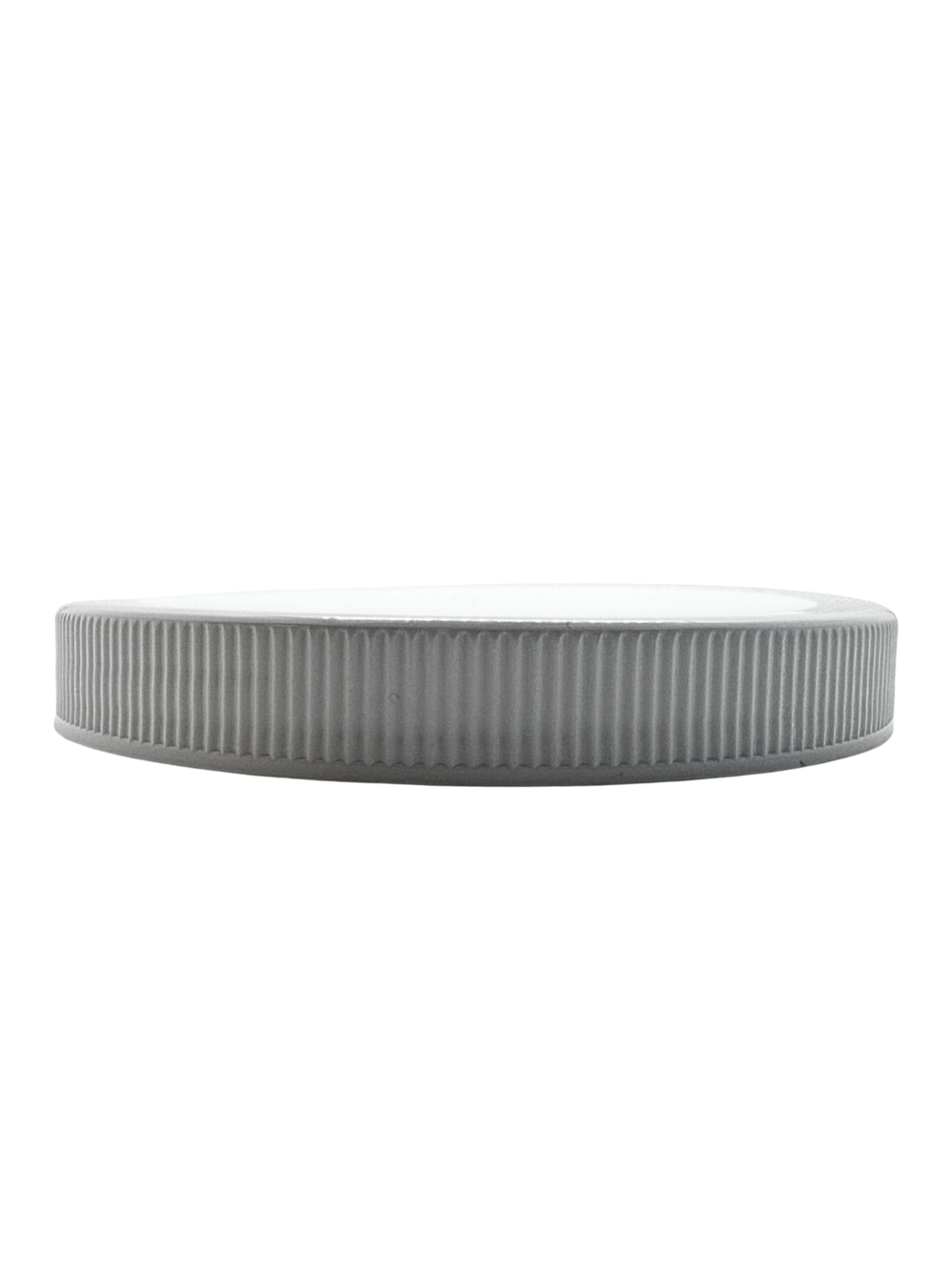 Round gray lid on a white background