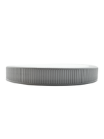 Round gray lid on a white background