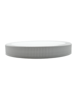 Gray ceramic bowl with ribbed texture on a white background