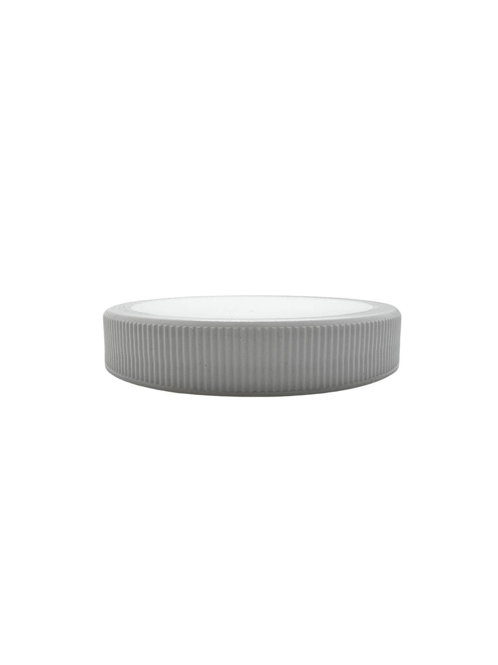 Round gray ceramic bowl on a white background