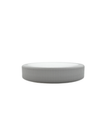 Round gray ceramic bowl on a white background