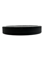 Black plastic lid on a white background