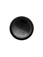 Black plastic lid on a white background