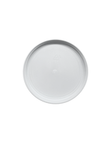 Round white lid on a white background