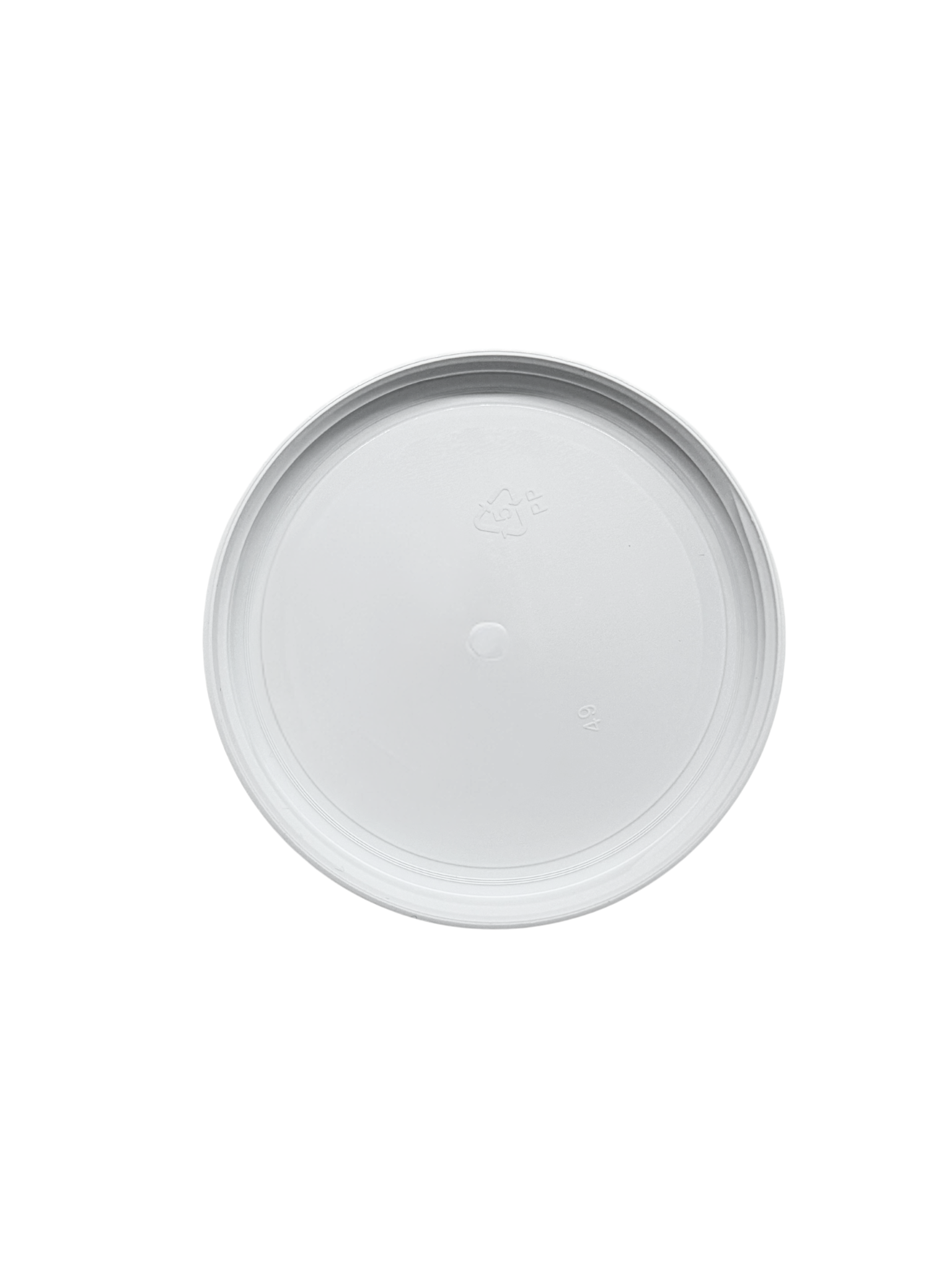 Round white lid on a white background