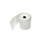 Roll of white thermal paper on a white background