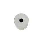 White paper roll with a black center on a white background