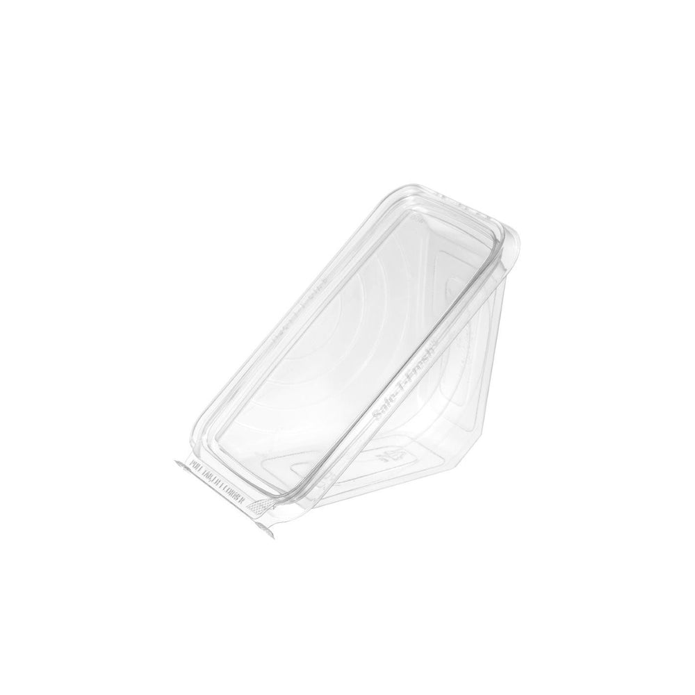 Clear plastic container on a white background