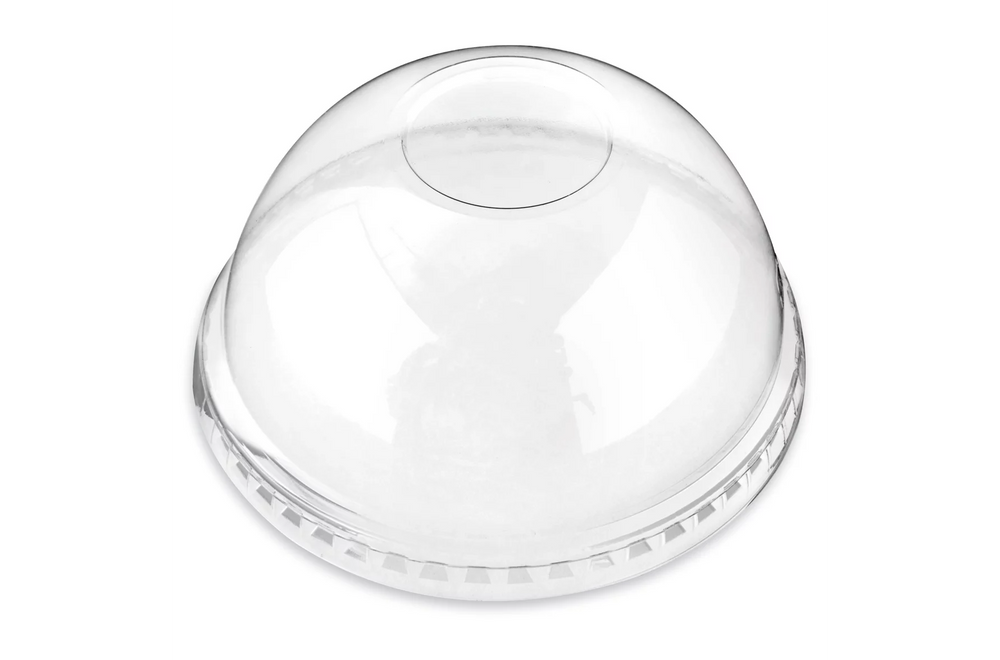 Clear plastic dome on a white background