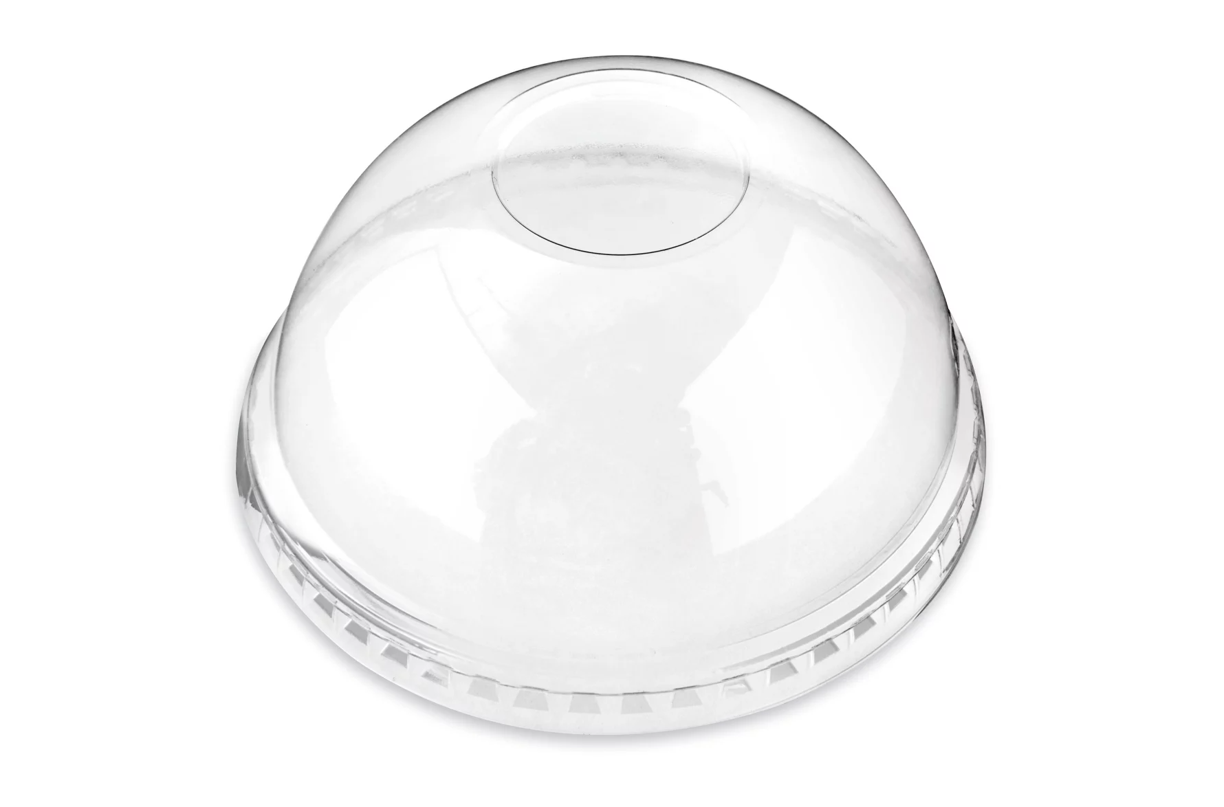 Clear plastic dome on a white background