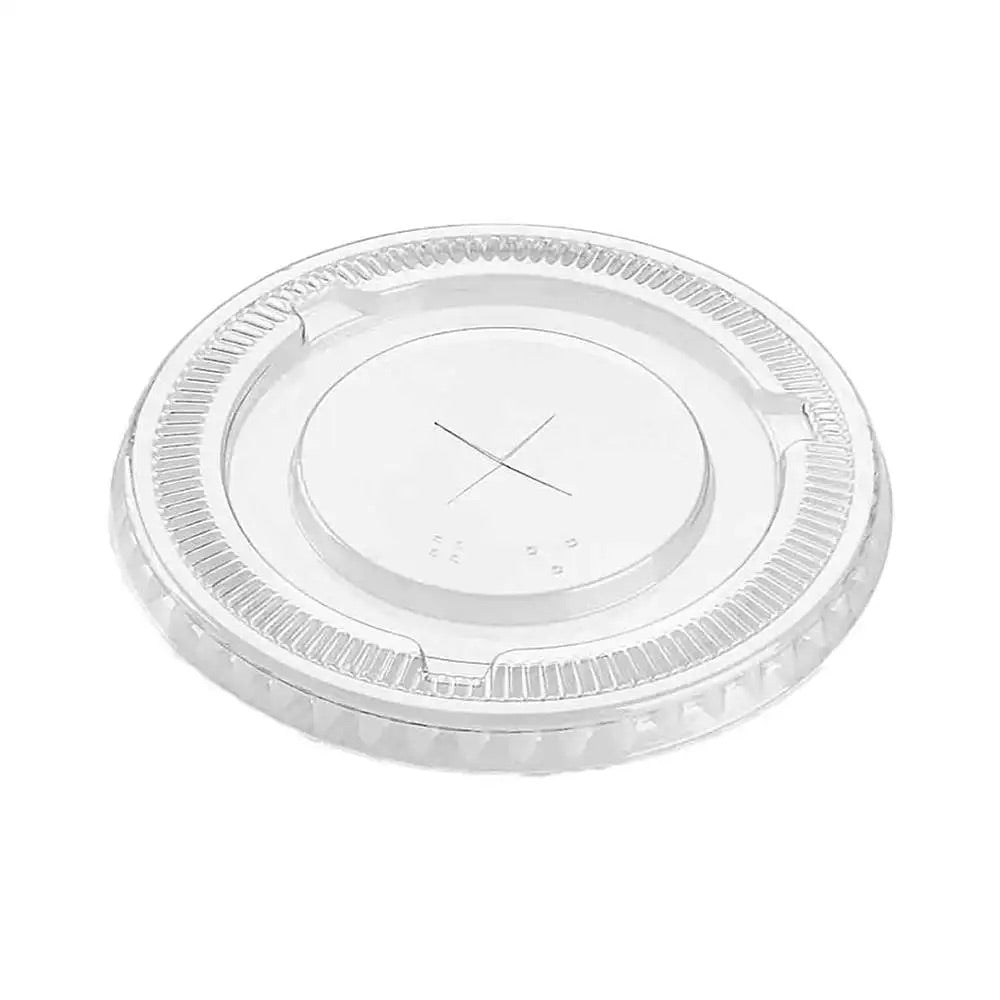 Clear plastic lid on a white background